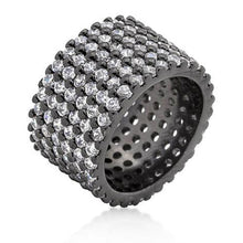 Load image into Gallery viewer, Laurie 22.5ct CZ Hematite Pave Ring