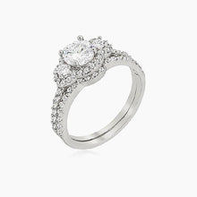 Load image into Gallery viewer, Fawna 1.5ct CZ White Gold Rhodium Elegant Bridal Set