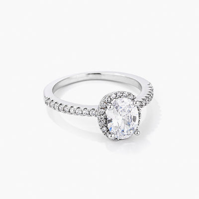 Josie 2.3ct CZ White Gold Rhodium Vintage Micro Pave Engagement Ring
