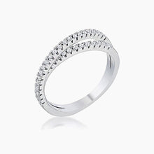 Load image into Gallery viewer, Mara 0.4ct CZ White Gold Rhodium Intertwined Simple Ring