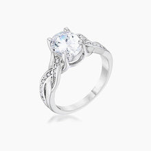 Load image into Gallery viewer, Justine 2ct CZ Rhodium Classic Oval Ring