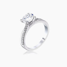 Load image into Gallery viewer, 1.4Ct Contemporary Dainty Rhodium Plated Clear CZ Engagement Ring
