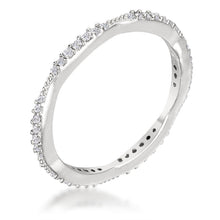 Load image into Gallery viewer, .42Ct Dainty 18k Rhodium Plated Micro Pave CZ Stackable Eternity Ring