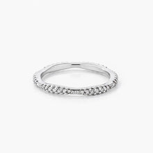 Load image into Gallery viewer, .42Ct Dainty 18k Rhodium Plated Micro Pave CZ Stackable Eternity Ring