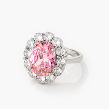 Load image into Gallery viewer, 11.5Ct Rhodium Plated Pale Pink Oval Blossom Ring