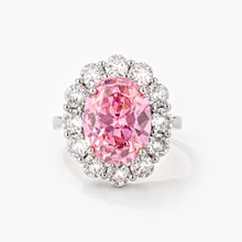 Load image into Gallery viewer, 11.5Ct Rhodium Plated Pale Pink Oval Blossom Ring