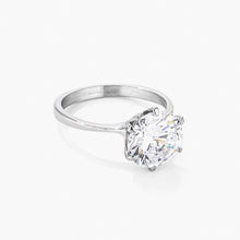 Load image into Gallery viewer, 3.5 Carat CZ Rhodium Classic Solitaire Ring