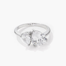 Load image into Gallery viewer, 2.75ct Rhodium Plated Toi et Moi CZ Ring