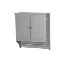 Load image into Gallery viewer, Gray 2-Door Bathroom Wall Cabinet with Towel Bar