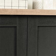 Load image into Gallery viewer, FarmHouse Black Oak Drawer and Garment Rod Wardrobe Armoire
