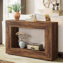 Load image into Gallery viewer, Modern Farmhouse 47-inch Long Entryway Console Table in Rustic Brown Wood Finish