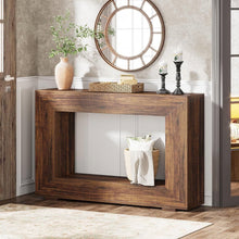 Load image into Gallery viewer, Modern Farmhouse 47-inch Long Entryway Console Table in Rustic Brown Wood Finish