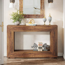 Load image into Gallery viewer, Modern Farmhouse 47-inch Long Entryway Console Table in Rustic Brown Wood Finish