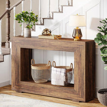 Load image into Gallery viewer, Modern Farmhouse 47-inch Long Entryway Console Table in Rustic Brown Wood Finish