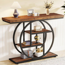 Load image into Gallery viewer, Modern Industrial 41-inch Long Narrow Entryway Foyer Console Table with Shelves