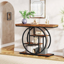 Load image into Gallery viewer, Modern Industrial 41-inch Long Narrow Entryway Foyer Console Table with Shelves