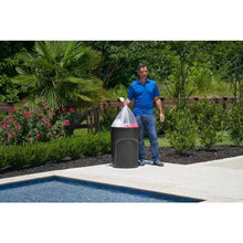 Load image into Gallery viewer, 32-Gallon Black Plastic Indoor Outdoor Trash Can with Lid - Made in USA