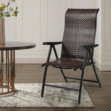 Load image into Gallery viewer, Outdoor Heavy Duty Dark Brown Rattan Folding Patio Chair