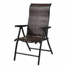 Load image into Gallery viewer, Outdoor Heavy Duty Dark Brown Rattan Folding Patio Chair