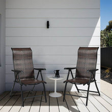 Load image into Gallery viewer, Outdoor Heavy Duty Dark Brown Rattan Folding Patio Chair