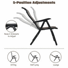 Load image into Gallery viewer, Outdoor Heavy Duty Dark Brown Rattan Folding Patio Chair
