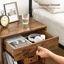 Load image into Gallery viewer, Mid-Century Farmhouse Bedroom 1-Drawer Nightstand End Table with Open Shelf