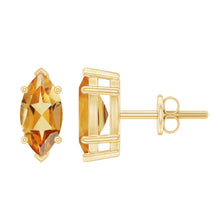 Load image into Gallery viewer, Natural 1.48 Carat Marquise Cut Citrine Stud Earrings