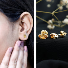 Load image into Gallery viewer, Natural 1.48 Carat Marquise Cut Citrine Stud Earrings