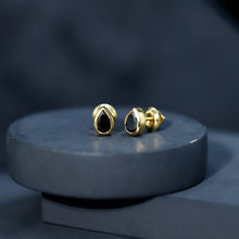 Load image into Gallery viewer, Pear Shaped 1.5 Carat Lab Grown Black Diamond Stud Earrings for Women