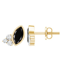 Load image into Gallery viewer, Marquise Shape 0.7 Carat Lab Grown Black and White Diamond Stud Earrings