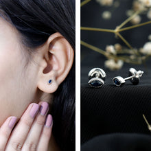 Load image into Gallery viewer, Natural 0.3 Carat Marquise Cut Blue Sapphire Earrings in Silver