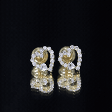 Load image into Gallery viewer, Certified Morganite and Diamond Heart Stud Earrings with Screwbacks