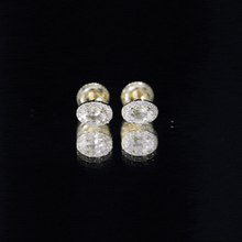 Load image into Gallery viewer, Peach Morganite and Diamond Halo Stud Earrings