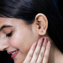 Load image into Gallery viewer, Genuine Oval Shaped Pink Tourmaline and Diamond Halo Stud Earrings