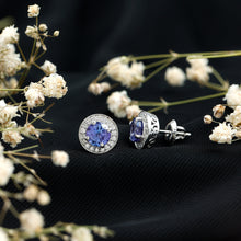 Load image into Gallery viewer, Natural 1.89 Carat Tanzanite and Diamond Stud Earrings For Women