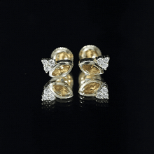 Load image into Gallery viewer, Bezel Set Citrine Marquise Stud Earrings with Diamonds