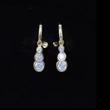 Load image into Gallery viewer, Bezel Set Moissanite Hinged Hoop Drop Earrings in Silver