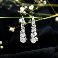 Load image into Gallery viewer, Certified Bezel Set Moissanite Hoop Dangle Earrings