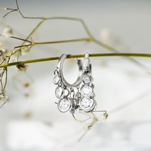 Load image into Gallery viewer, Certified Bezel Set Moissanite Hoop Dangle Earrings