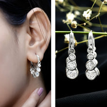 Load image into Gallery viewer, Certified Bezel Set Moissanite Hoop Dangle Earrings