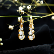 Load image into Gallery viewer, Certified Bezel Set Moissanite Hoop Dangle Earrings