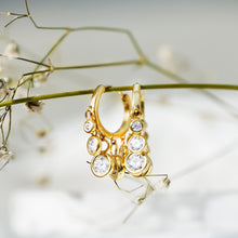 Load image into Gallery viewer, Certified Bezel Set Moissanite Hoop Dangle Earrings