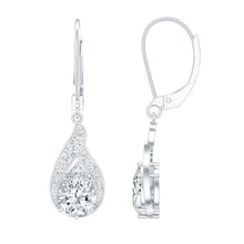 Load image into Gallery viewer, Certified Moissanite Teardrop Bridal Earrings with Leverback