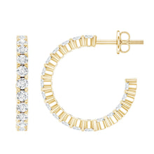 Load image into Gallery viewer, Lab Grown Diamond Hoop Earrings with Screw Back