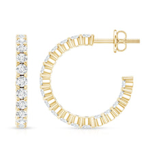 Load image into Gallery viewer, Lab Grown Diamond Hoop Earrings with Screw Back