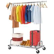 Load image into Gallery viewer, Heavy Duty Metal Clothing Bar Garment Rack on Lockable Casters - 450lb Capacity