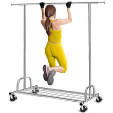 Load image into Gallery viewer, Heavy Duty Metal Clothing Bar Garment Rack on Lockable Casters - 450lb Capacity