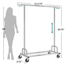 Load image into Gallery viewer, Heavy Duty Metal Clothing Bar Garment Rack on Lockable Casters - 450lb Capacity