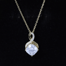 Load image into Gallery viewer, Yellow Gold Plated Silver 3.15 Carat Cushion Cut Moissanite Infinity Necklace