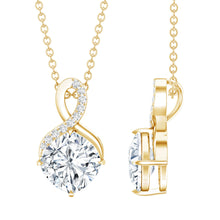 Load image into Gallery viewer, Yellow Gold Plated Silver 3.15 Carat Cushion Cut Moissanite Infinity Necklace